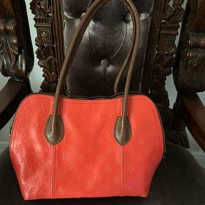 Leather monogram Fleur Dis Lis bag  Leather long handles